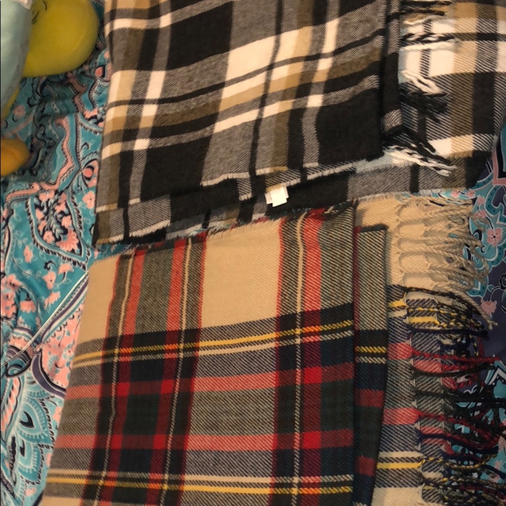 Two plaid scarves